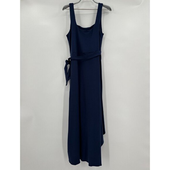 Quince Navy Blue Tencel Jersey Side Tie Dress Sleeveless Midi Wrap sz M Women's - Picture 5 of 7
